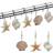 Seashell Shower Curtain Hooks,12PCS