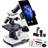 Microscope for Students Kids 100-2000x Magnification Powerful Biological Educational Microscopes with Operation Accessories (10p) Slides Set (15p) Phone Adapter Wire Shutter & Backpack
