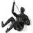 Geko Abseiling Man Looking Up Ornament Black Figurine