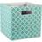 DII Imports Lattice Square Print Polyester Storage Bin Aqua