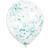 Unique Party Clear Latex Balloons with Caribbean Teal Confetti 12'' 6ct