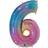 Amscan Anagram 3853601 Number 6 Rainbow Splash Foil Balloon 32"