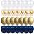 Navy Blue and Gold Confetti Balloons, 50 pcs 12 inch Pearl White and Gold Metallic Chrome Birthday Balloons for Celebration Graduation Party Balloons