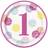 Unique Party 73285 23cm Pink Dots 1st Birthday Paper Plates, Pack of 8