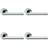 Loops 4x PAIR Straight Mitred Bar Handle on Round Rose Concealed Fix