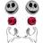 Disney Nightmare Before Christmas Earrings Set - Silver/Black/Red