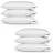 Homescapes 6 Luxury Feather Complete Decoration Pillows White