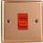 Varilight Polished Copper 45A Cooker Switch (Single Plate, Red Rocker) XY45S.CU
