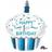 Amscan 1st Birthday Cupcake Boy SuperShape Foil Balloons 29/73cm w x 36/91cm h P40
