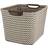 Household Essentials 11 H 13 D Beige Fabric Cube Storage Bin, Brown Chevron