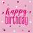 Unique Party 83602 Pink Happy Birthday Lunch Paper Napkins-6.5" x 6.5" Silver 16 Pcs