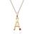 Gemondo Initial A-Z Letter Necklace - Gold/Ruby