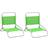 vidaXL Folding Beach Chairs 2 pcs Green Fabric