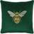 Hortus Embroidered Bee Soft Velvet Complete Decoration Pillows Green