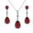 Brittany's Necklace Set - Silver/Diamonds/Red