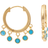 Rivka Friedman Dangle Hoop Earrings - Gold/Turquoise