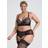 LoveHoney Plus Size Entice Me Black Crotchless Bra Set Black