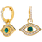 Jon Richard Evil Eye Earrings - Gold/Transparent/Green