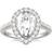 Charles & Colvard Pear Forever One Moissanite Halo Engagement Ring - White Gold/Transparent