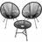 tectake black of 2 Santana chairs Bistro Set