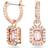 Swarovski Millenia drop earrings, Octagon cut, Pink, Rose gold-tone plated