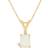 Celebration Gems 14k Gold Emerald Cut Opal & Diamond Accent Pendant Necklace, Women's, 18" White"