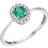 Elements 9ct Cluster Emerald White Gold Ring