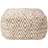 Homescapes Sierra Diamond Pattern Hemp Cube Pouffe