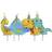 5 x Dinosaur Cup Cake Pick Candles Dinosaur Birthday Party Cake