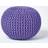 Homescapes Purple Knitted Cotton Footstool Pouffe