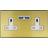 Varilight Brushed Gold Effect Double Usb Socket, 2 X 2.1A Usb