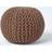 Homescapes Chocolate Brown Knitted Footstool Pouffe