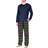 SLEEPHERO Men's 2-Piece Henley Tee & Flannel Pants Pajama Set Blue Blue