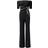 Adrianna Papell Tie Waist Knit Crepe Jumpsuit - Black