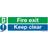 Loops 10x fire exit keep Health & Safety Sign 600 Self-adhesive Decoration