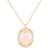 Latelita Beatrice Oval Gemstone Pendant Necklace Gold Rose Quartz