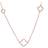 Latelita Open Clover Long White Cz Necklace Rosegold