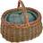 Deluxe Wicker Car Basket with Fitted Cooler Green