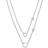 Jewelco London Lucky Love Heart Double Drop Necklace - Silver/Transparent