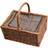 Large Triple Weave Butchers Wicker Picnic Basket with Fitted Cooler Green