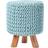 Homescapes Pastel Blue Tall Knitted on Foot Stool