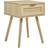 Light Rattan Detail Bedside Table 40x40cm