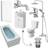 Essentials Suite 1500mm Single Ended Bath Screen Toilet Taps Shower