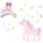 Lambs & Ivy Bedtime Rainbow Unicorn with Owl and Stars Pink/Gold Decals