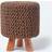 Homescapes Chocolate Tall Knitted Foot Stool