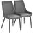 Homcom Quilted Grey Kitchen Chair 89cm 2pcs