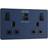 BG Evolve Matt Blue Double Switched 13A Power Socket USB C 30W USB A 2.1A PCDDB22UAC30B