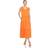 White Mark Women's Midi Dress, Medium, Orange