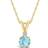 Celebration Gems 14K Yellow Gold 6mm Round Aquamarine Diamond Accent Pendant Necklace, Women's, 18" Blue"