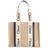 Chloé Womens White Blue 1 Woody Medium Cotton Tote bag